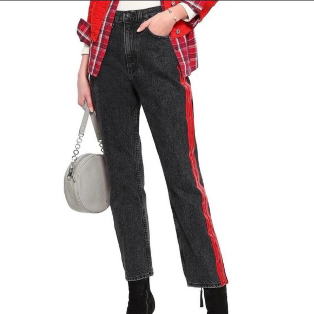 Rag & Bone Ankle With Red Tuxedo Double Side Stripes